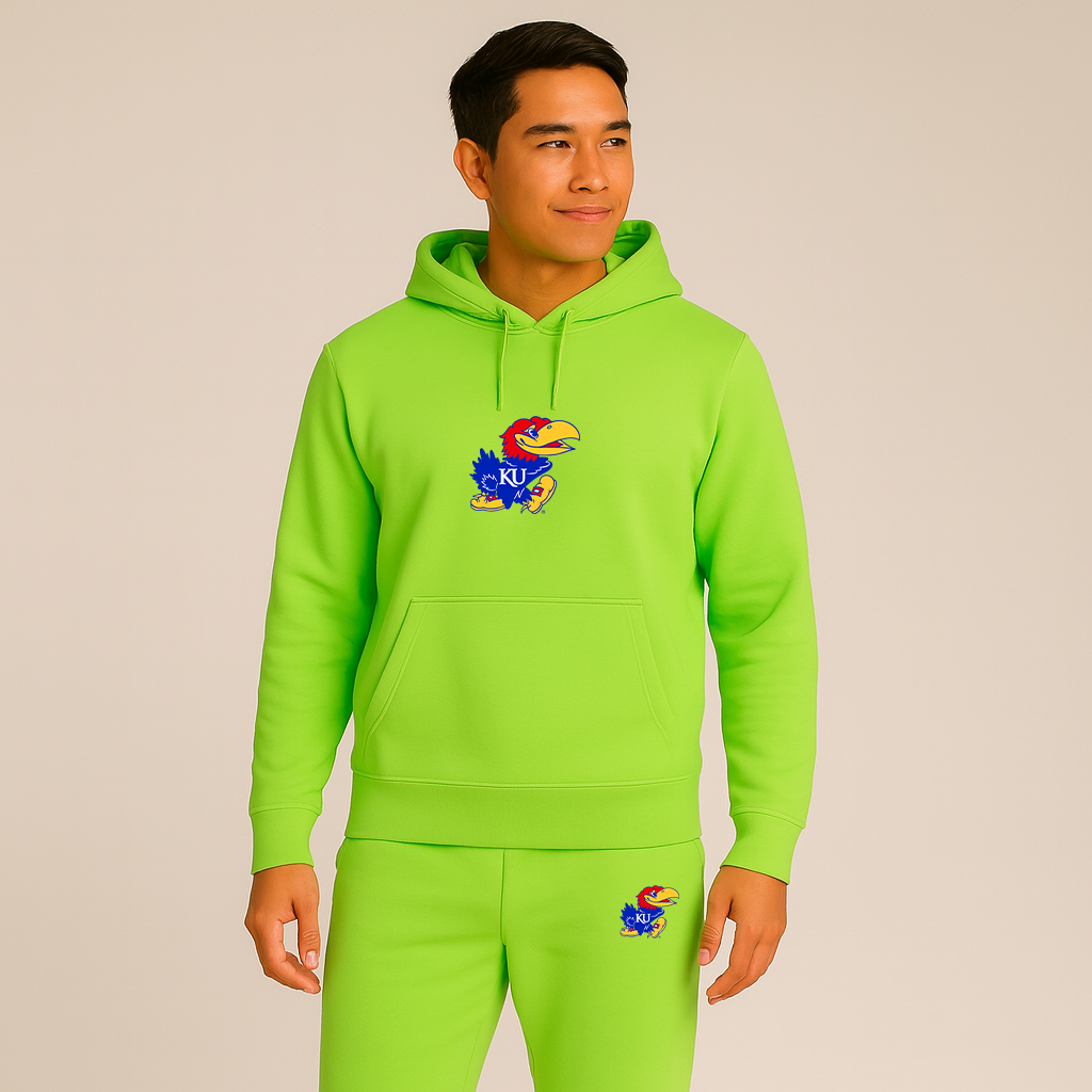 Men's Kansas Jayhawks Logo Hoodie Joggers Set