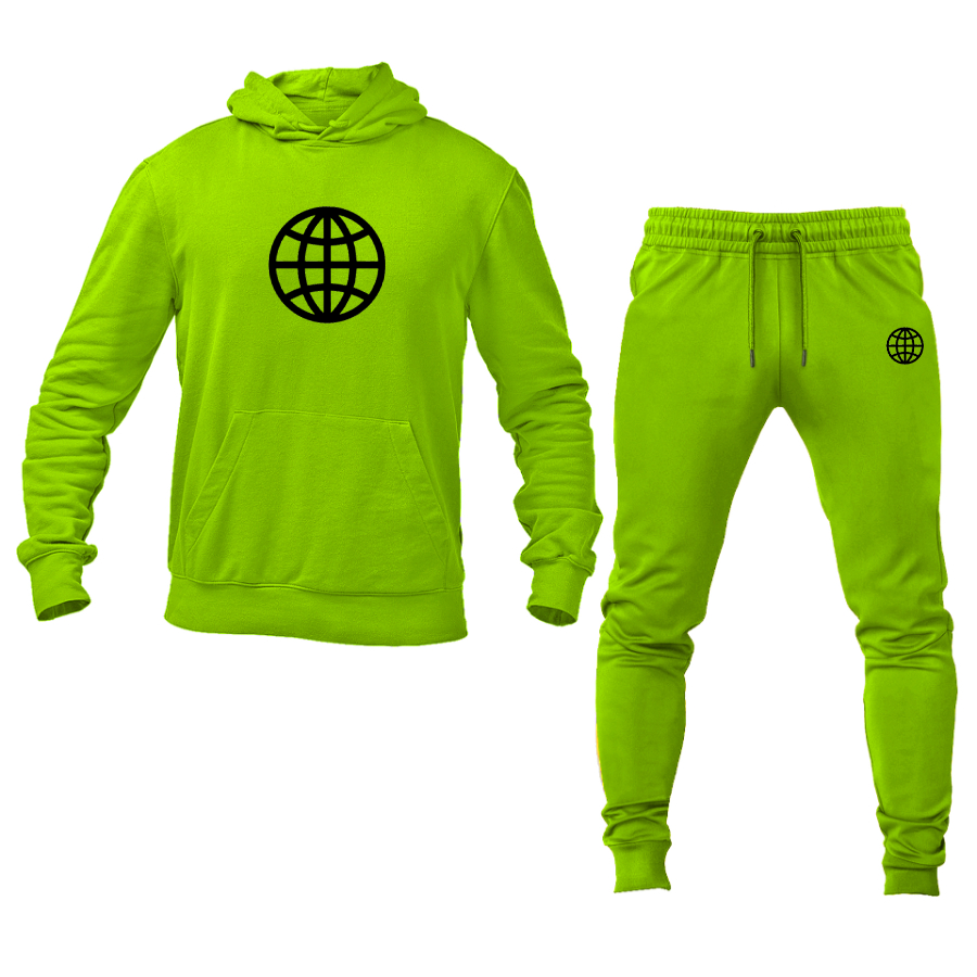 Men's Internet Globe  Hoodie Joggers Set
