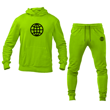 Men's Internet Globe  Hoodie Joggers Set