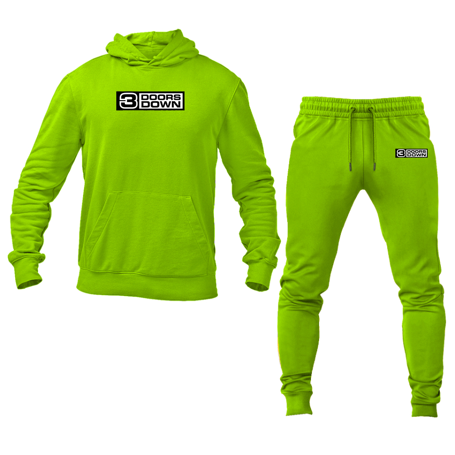 Men's 3 Doors Down Logo Hoodie Joggers Set