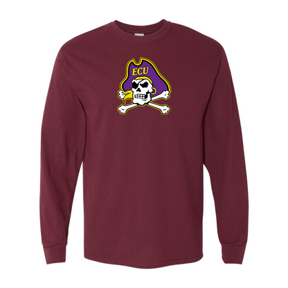 Men's East Carolina Pirates Gildan Heavy Cotton Long Sleeve T-Shirt