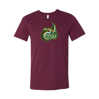 Charlotte 49ers BELLA  CANVAS - Jersey V-Neck T-Shirt