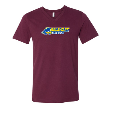 Delaware Blue Hens BELLA  CANVAS - Jersey V-Neck T-Shirt