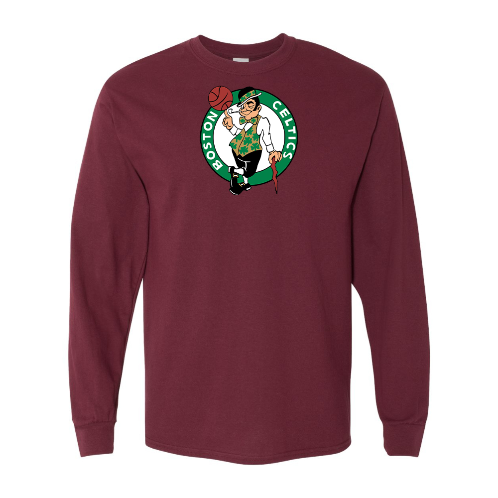 Men's Boston Celtics Logo Gildan Heavy Cotton Long Sleeve T-Shirt