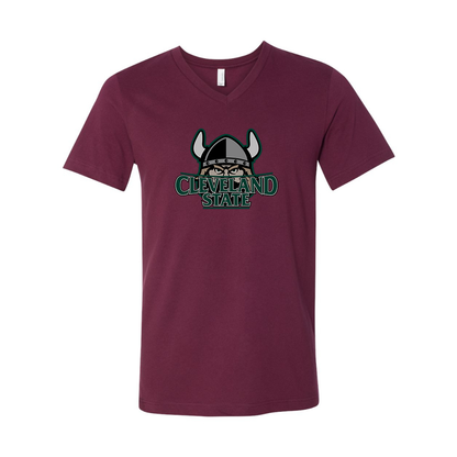 Cleveland State Vikings  BELLA  CANVAS - Jersey V-Neck T-Shirt