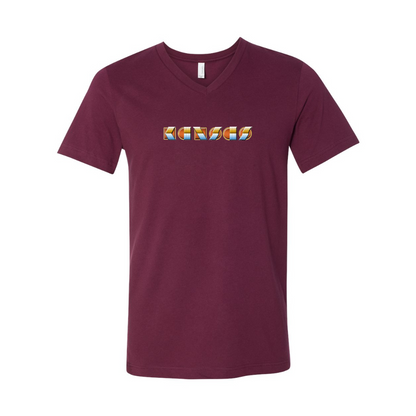 Kansas  BELLA  CANVAS - Jersey V-Neck T-Shirt