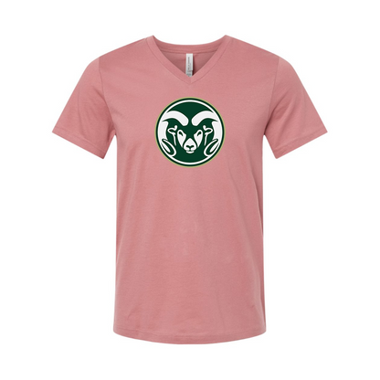 Colorado State Rams BELLA  CANVAS - Jersey V-Neck T-Shirt