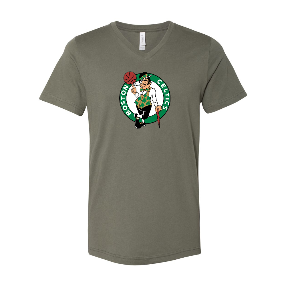 Boston Celtics Logo BELLA  CANVAS - Jersey V-Neck T-Shirt