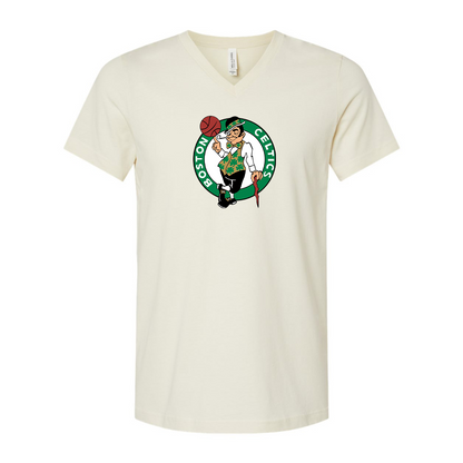 Boston Celtics Logo BELLA  CANVAS - Jersey V-Neck T-Shirt