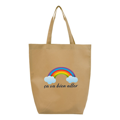 Ça va bien aller Q-Tees Non-Woven Gusset Bottom Tote