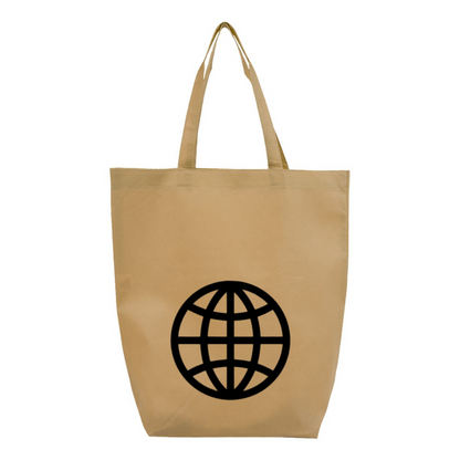 Internet Globe Q-Tees Non-Woven Gusset Bottom Tote
