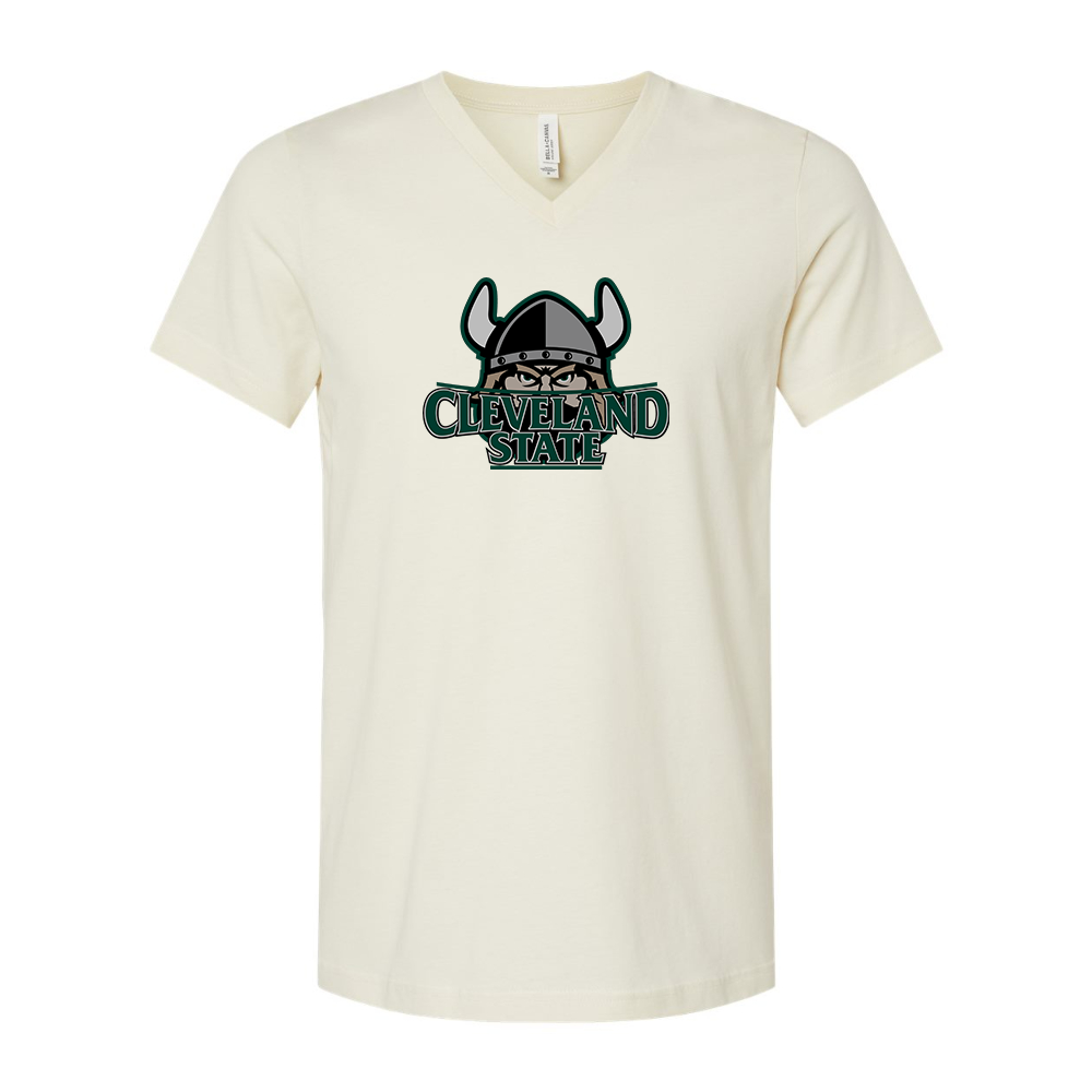 Cleveland State Vikings  BELLA  CANVAS - Jersey V-Neck T-Shirt