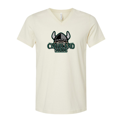 Cleveland State Vikings  BELLA  CANVAS - Jersey V-Neck T-Shirt