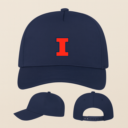 Illinois Fighting Illini Logo Five Panel Twill Snapback Cap
