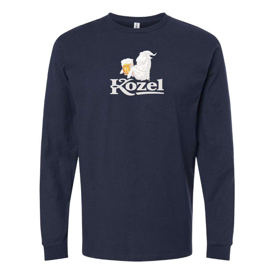 Men's Velkopopovicky Kozel Logo Cotton Long Sleeve T-Shirt