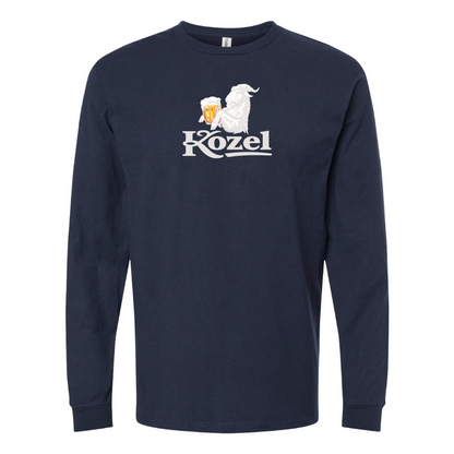 Men's Velkopopovicky Kozel Logo Cotton Long Sleeve T-Shirt