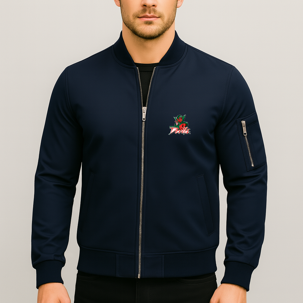 Men's MVSU Delta Devils Logo Lightweight Bomber Jacket Windbreaker Softshell Varsity Jacket Coat
