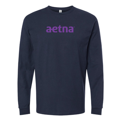 Men's Aetna Logo Cotton Long Sleeve T-Shirt