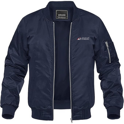 Men's Etihad Rail Logo Lightweight Bomber Jacket Windbreaker Softshell Varsity Jacket Coat