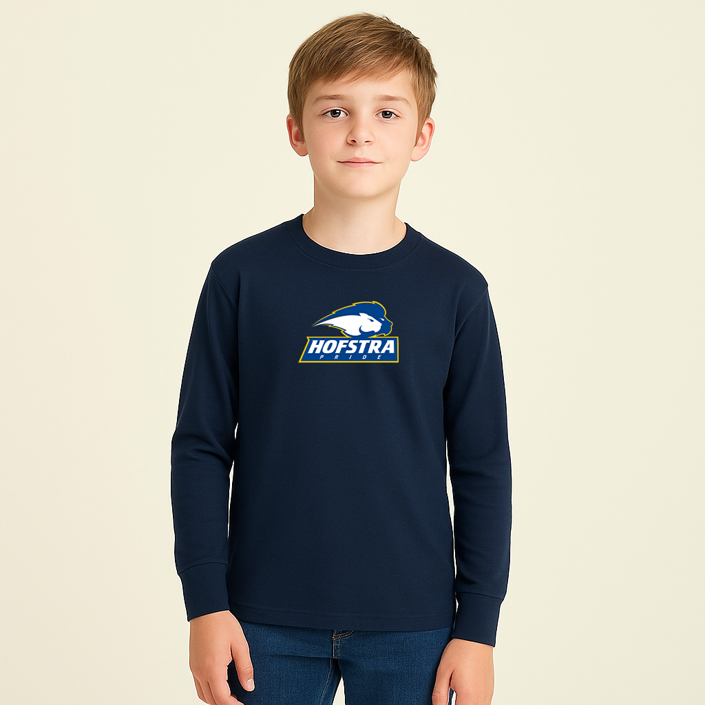 Youth Hofstra Pride Logo Cotton Long Sleeve T-Shirt