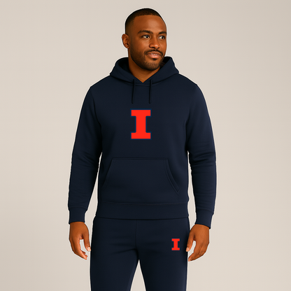 Men's Illinois Fighting Illini Logo Hoodie Joggers Set