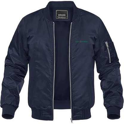 Men's  Intesa Logo Lightweight Bomber Jacket Windbreaker Softshell Varsity Jacket Coat