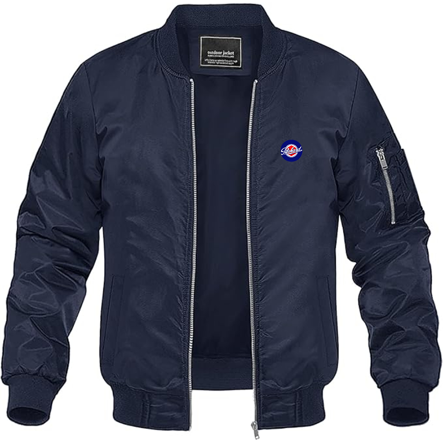 Men's Packard Logo Lightweight Bomber Jacket Windbreaker Softshell Varsity Jacket Coat