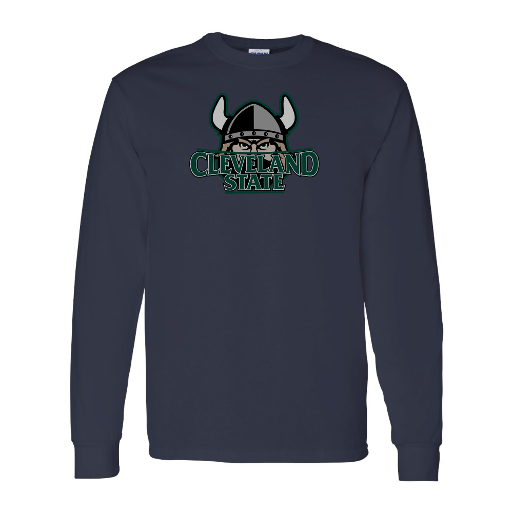 Men's  Cleveland State Vikings Gildan Heavy Cotton Long Sleeve T-Shirt