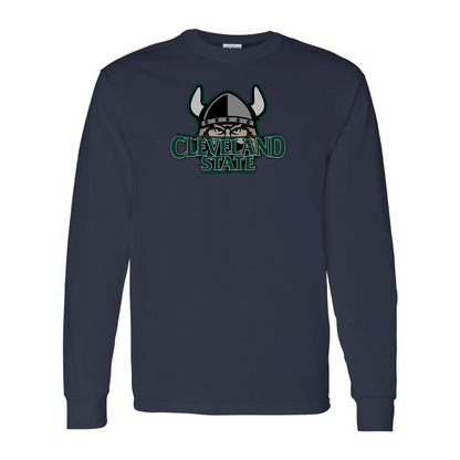 Men's  Cleveland State Vikings Gildan Heavy Cotton Long Sleeve T-Shirt