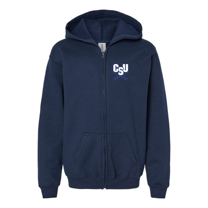 Youth  CSU Buccaneers   Gildan Heavy Blend Full Zip Hooded Sweatshirt
