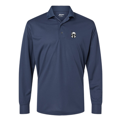 Men's Star Wars Boba Fett Helmet  Paragon Prescott Long Sleeve Polo