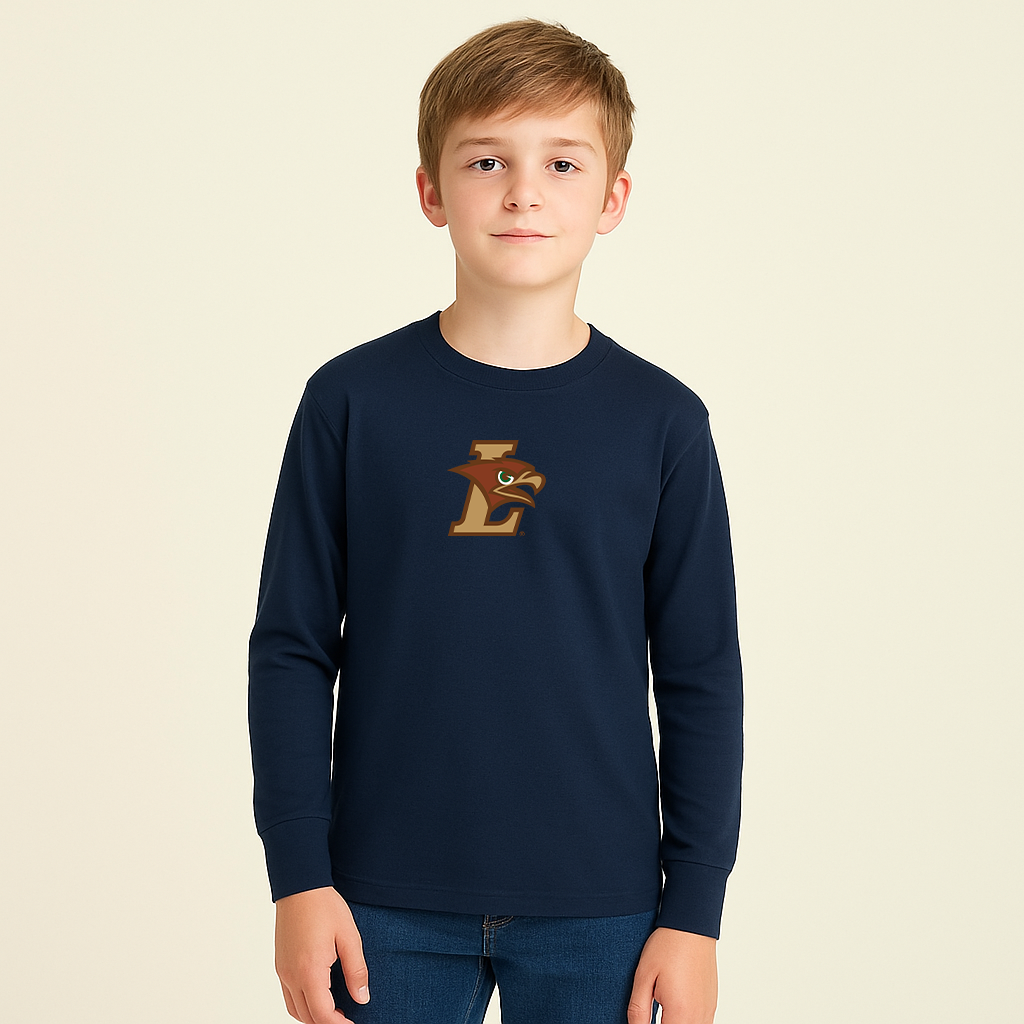 Youth Lehigh Mountain Hawks Logo Cotton Long Sleeve T-Shirt