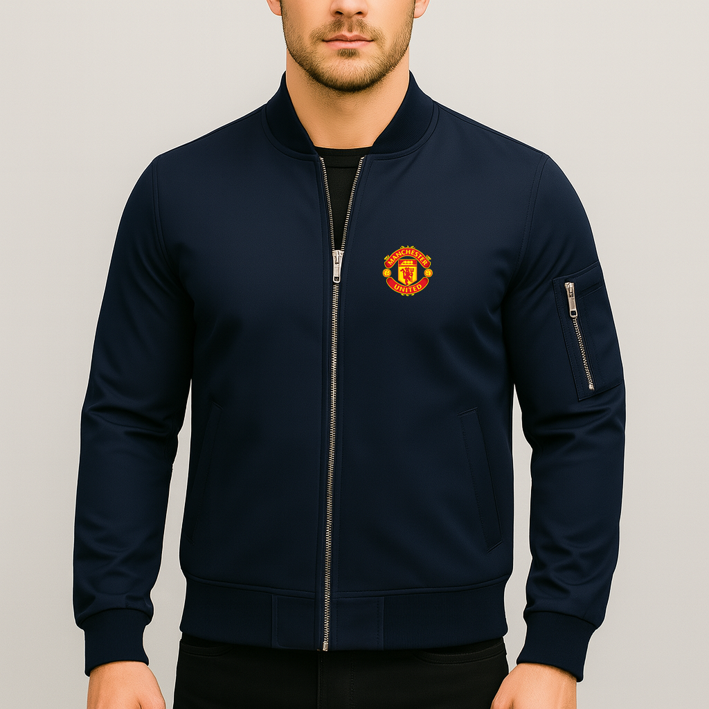 Men’s Manchester United Soccer Lightweight Bomber Jacket - Navy