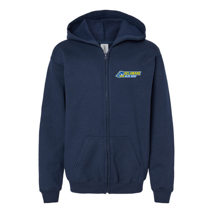 Youth Delaware Blue Hens Gildan Heavy Blend Full Zip Hooded Sweatshirt