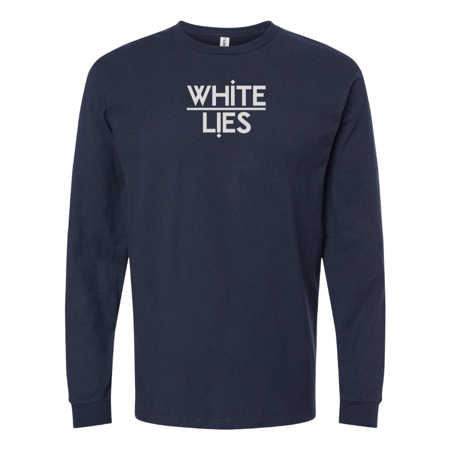 Men's White Lies Logo Cotton Long Sleeve T-Shirt