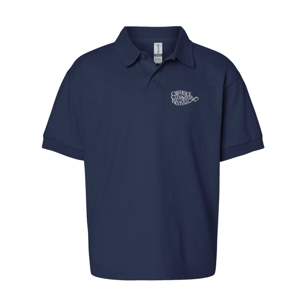 Youth Creedence Clearwater Revival Gildan Dry Blend Jersey Polo