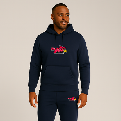 Men's Illinois State Redbirds Logo Hoodie Joggers Set