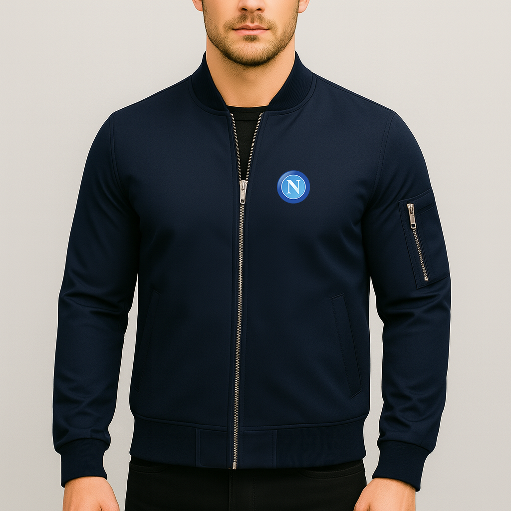 Men's Napoli FC Lightweight Bomber Jacket - Navy