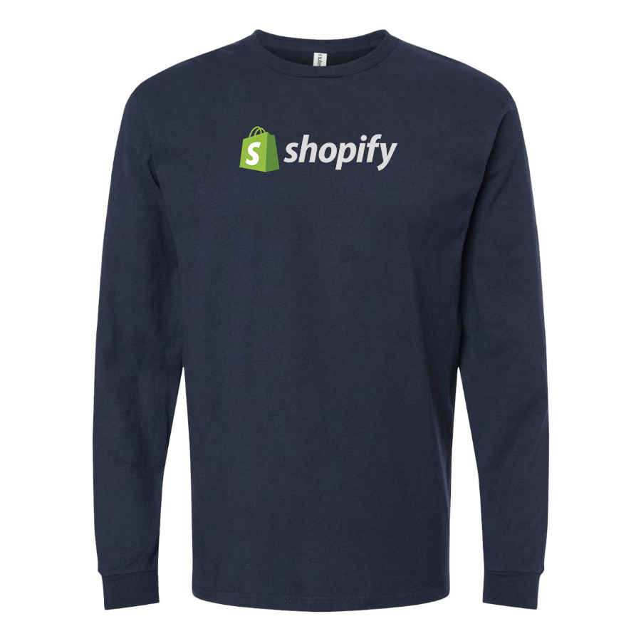 Men's Shopify Logo Cotton Long Sleeve T-Shirt