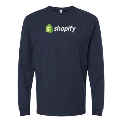 Men's Shopify Logo Cotton Long Sleeve T-Shirt