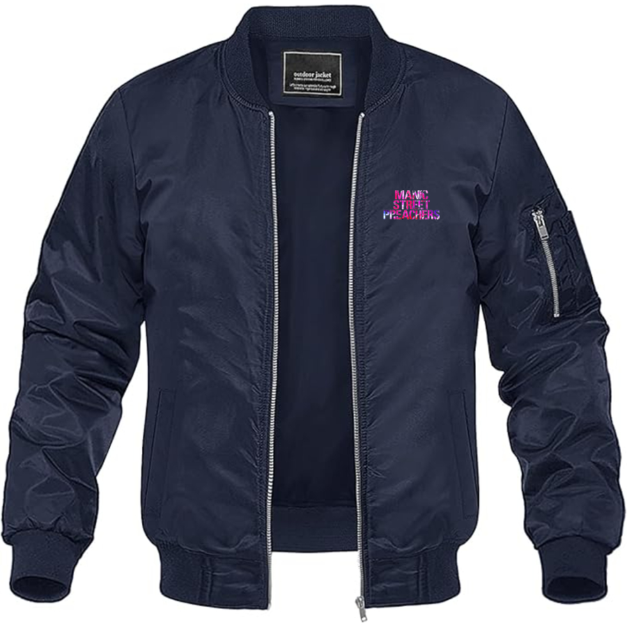 Men's Manic Street Preachers Logo Lightweight Bomber Jacket Windbreaker Softshell Varsity Jacket Coat
