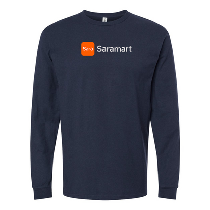 Men's Saramart Logo Cotton Long Sleeve T-Shirt