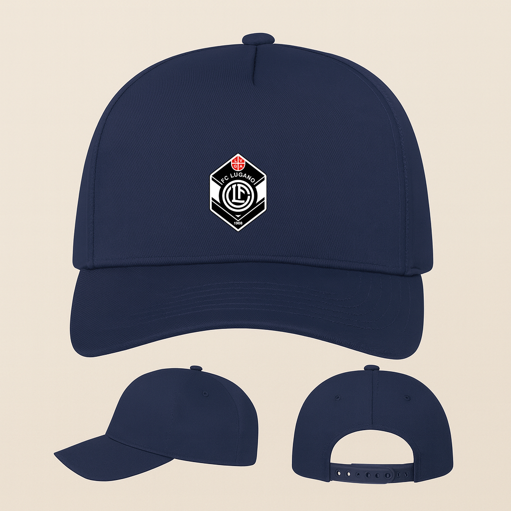 FC Lugano Soccer Logo Five Panel Twill Snapback Cap