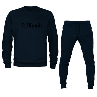 Men's Le Monde Crewneck Sweatshirt Joggers Suit
