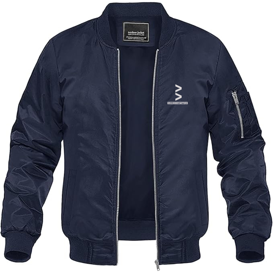 Men's Bollinger Logo Lightweight Bomber Jacket Windbreaker Softshell Varsity Jacket Coat