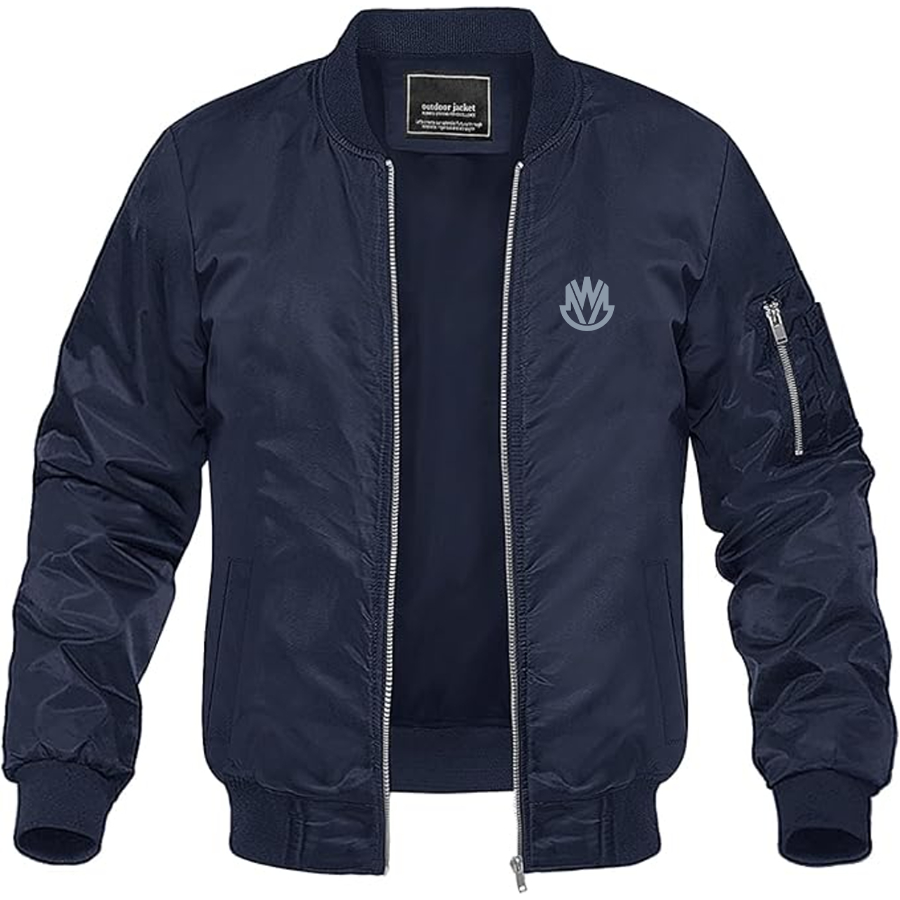 Men's MW Motors Logo Lightweight Bomber Jacket Windbreaker Softshell Varsity Jacket Coat