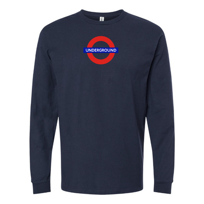 Men's London Tube Logo Cotton Long Sleeve T-Shirt