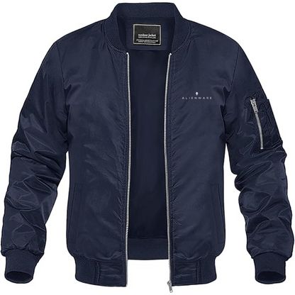 Men's Alienware Logo Lightweight Bomber Jacket Windbreaker Softshell Varsity Jacket Coat