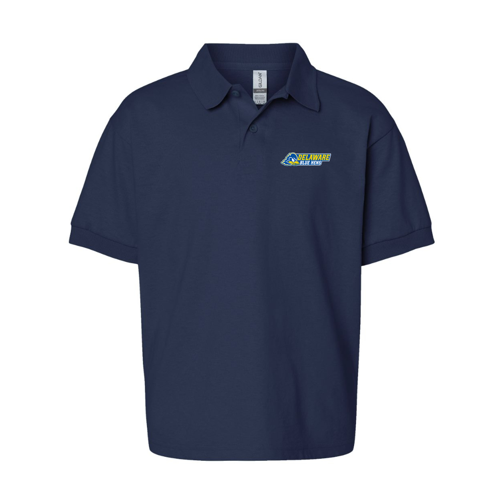 Youth  Delaware Blue Hens Gildan Dry Blend Jersey Polo