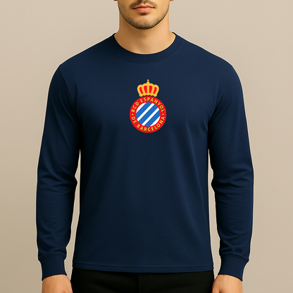 Men's Espanyol Soccer Logo Long Sleeve T-Shirt